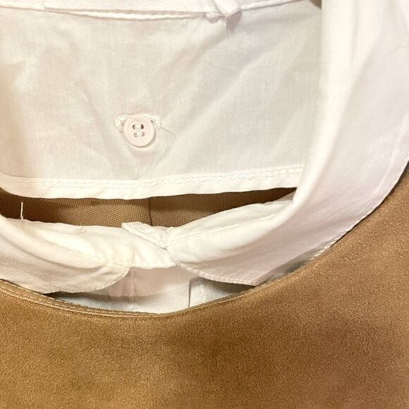 BAILEY 44 Button down/ Cognac Suede Vest (detachable white collar) |Size: M| - Picture 5 of 7